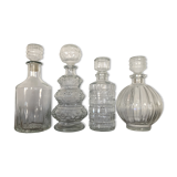 Lot 4 vintage decanters mismatched