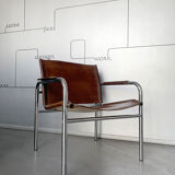 'Klinte' armchair for Ikea, chrome & leather design Tord Bjorklund 1970s chair