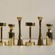 A set of six brass candle holder in mid-century modern design - Denmark 1970s.