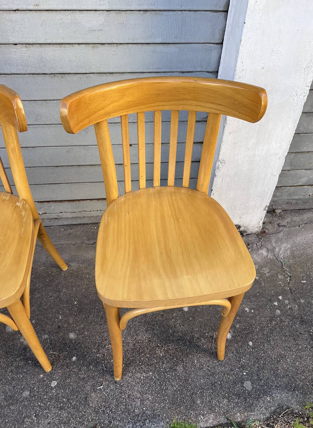 (Lot) 4 Bistro Chairs Light Oak