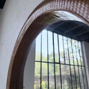 Woven wicker round mirror 1960