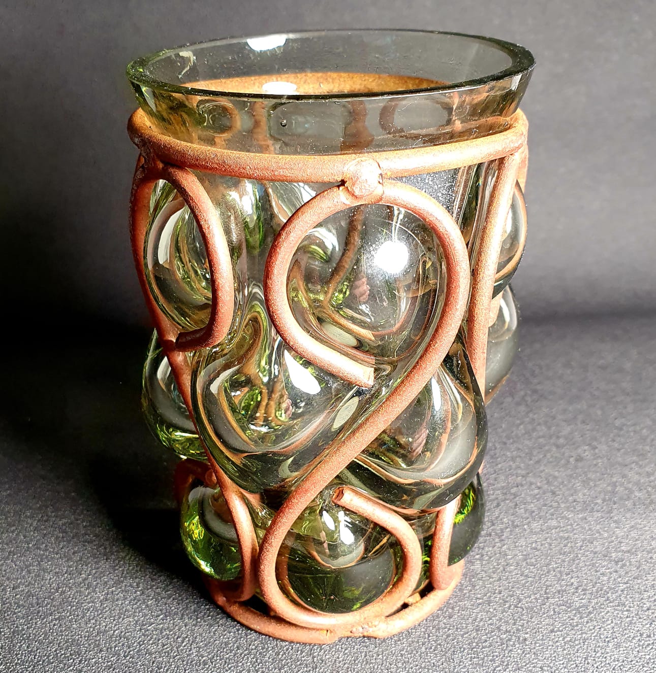 Vase ou bougeoir soufflé