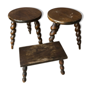Trio de trois tabourets
