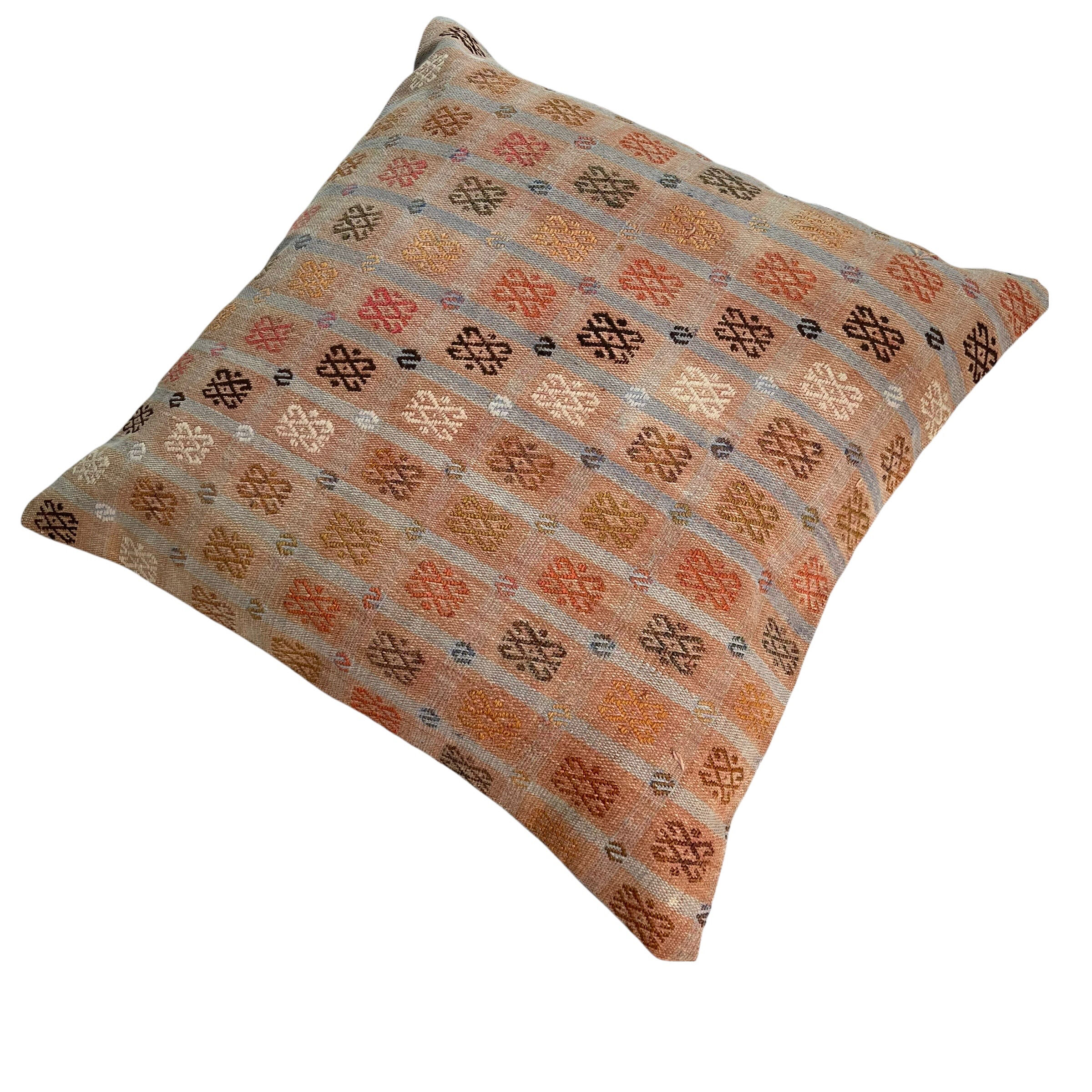 Vintage Turkish KIlim Cushion Cover, 60x60 cm