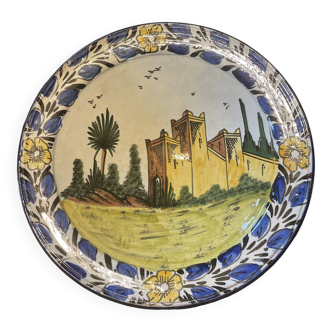 Large Moroccan Deep Plate Safi Signed