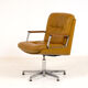 Vaghi leather, aluminium and teak office chair 1970s