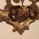 Pair of antique wall sconces in gilded wood from the 19th century.