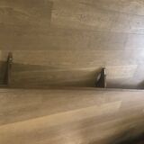 Splendid wall shelf in varnished solid oak (2m32cm long) with 3 wall hooks