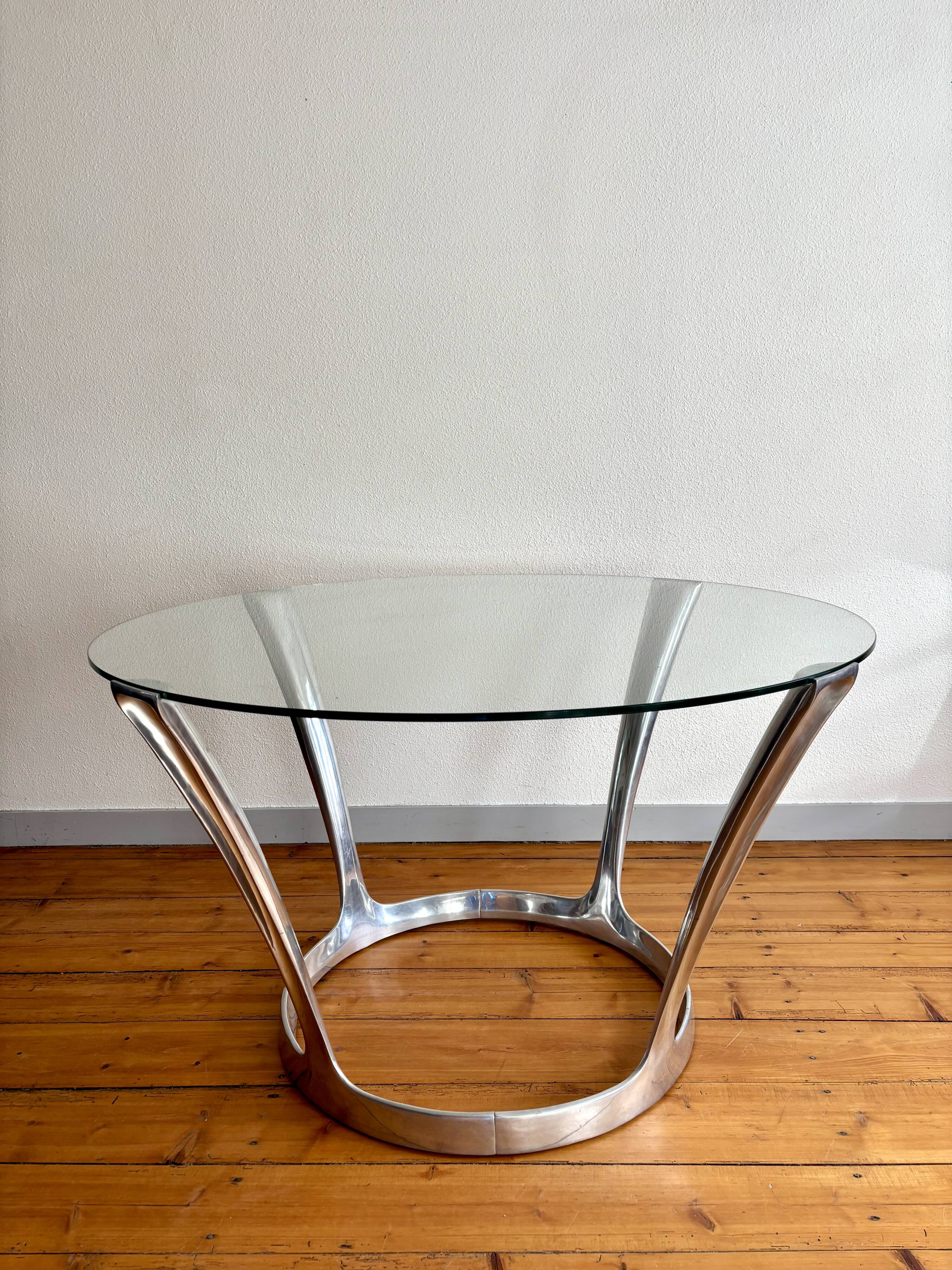 Dining table Michel Charron 1970 vintage