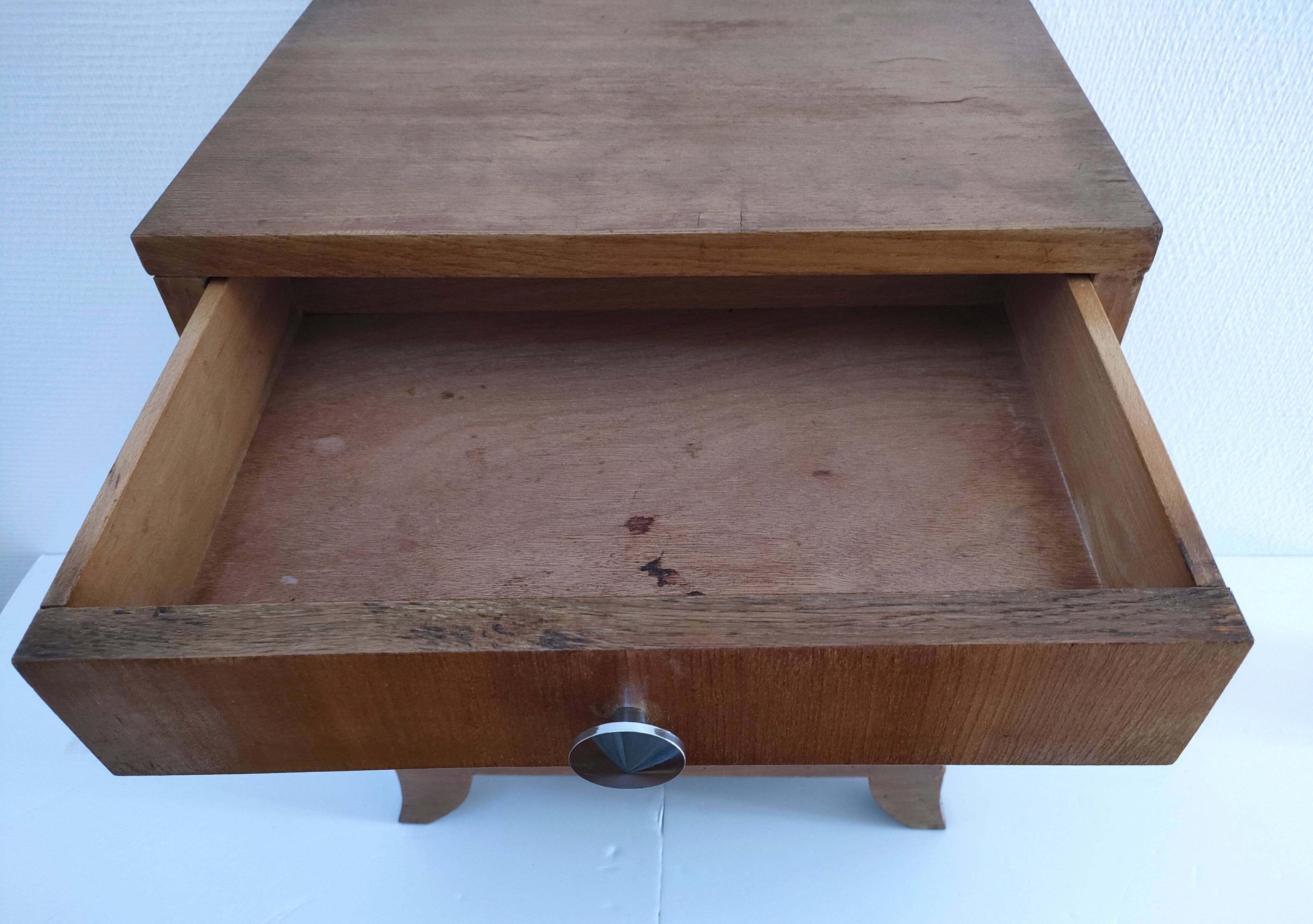 60s designer wooden bedside table