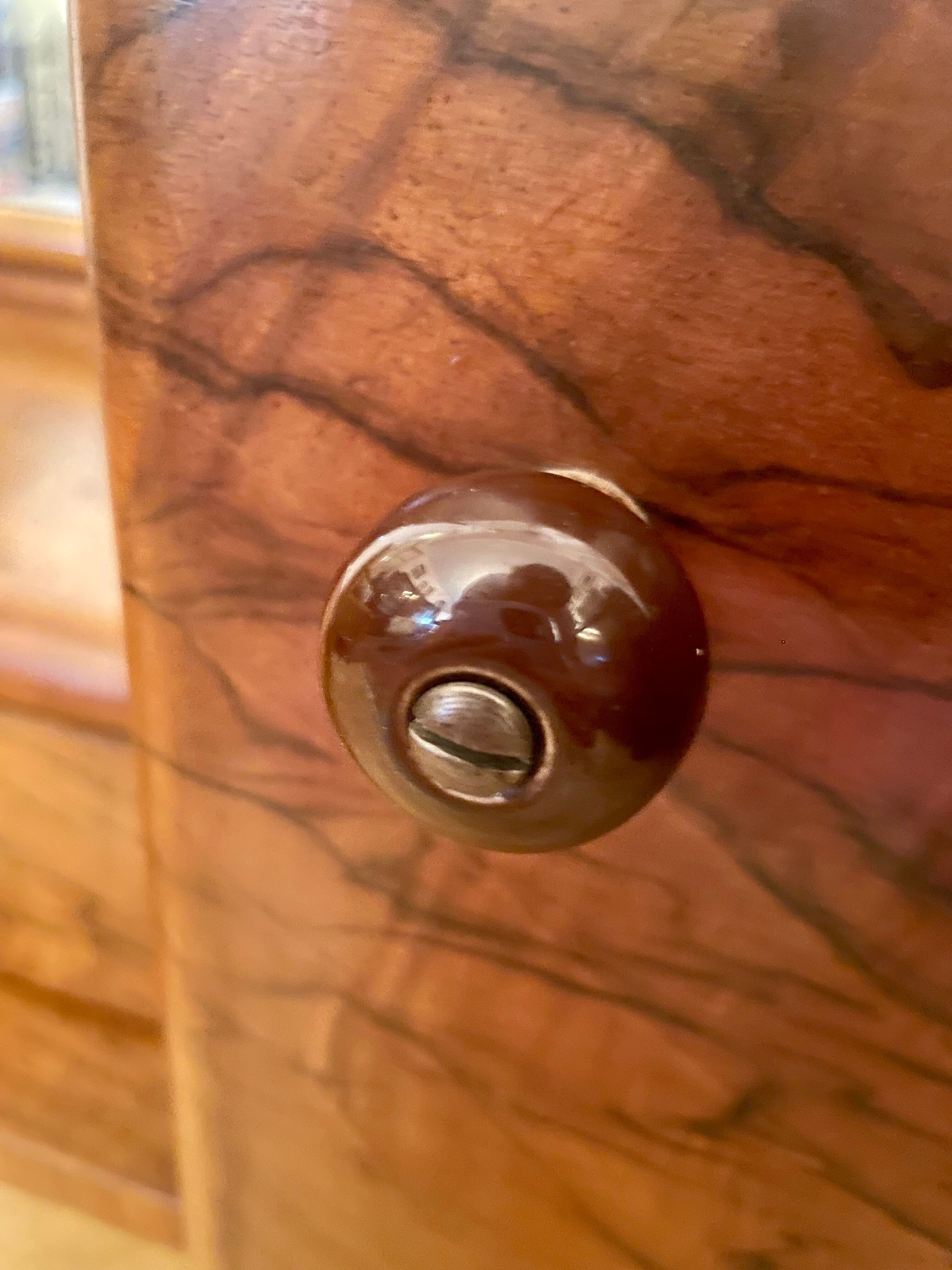 Miroir vintage Art déco avec tiroirs,Tchécoslovaquie années 1930