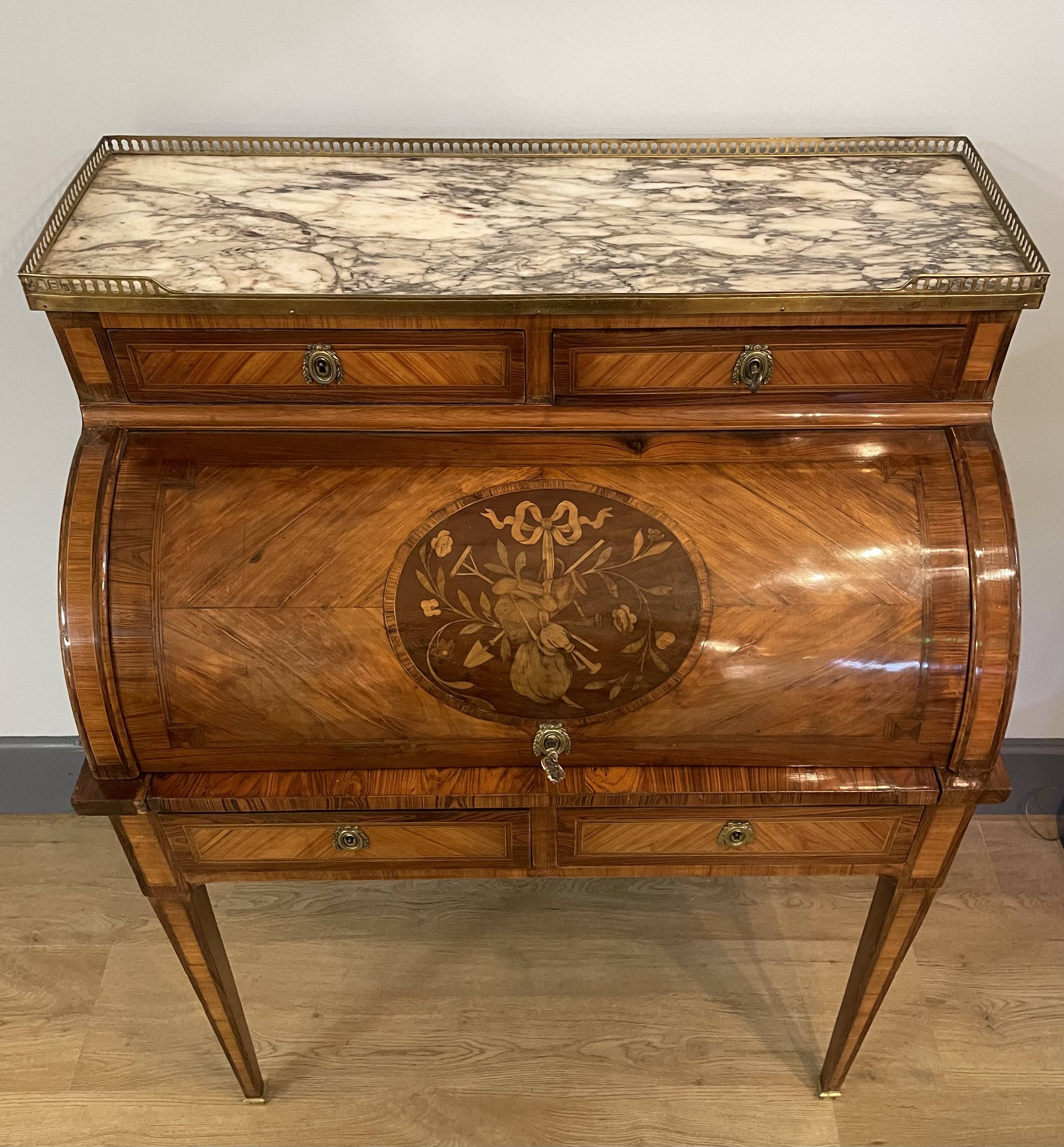 Louis XVI style cylinder desk from the 18th century