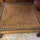 Cane and bamboo side table