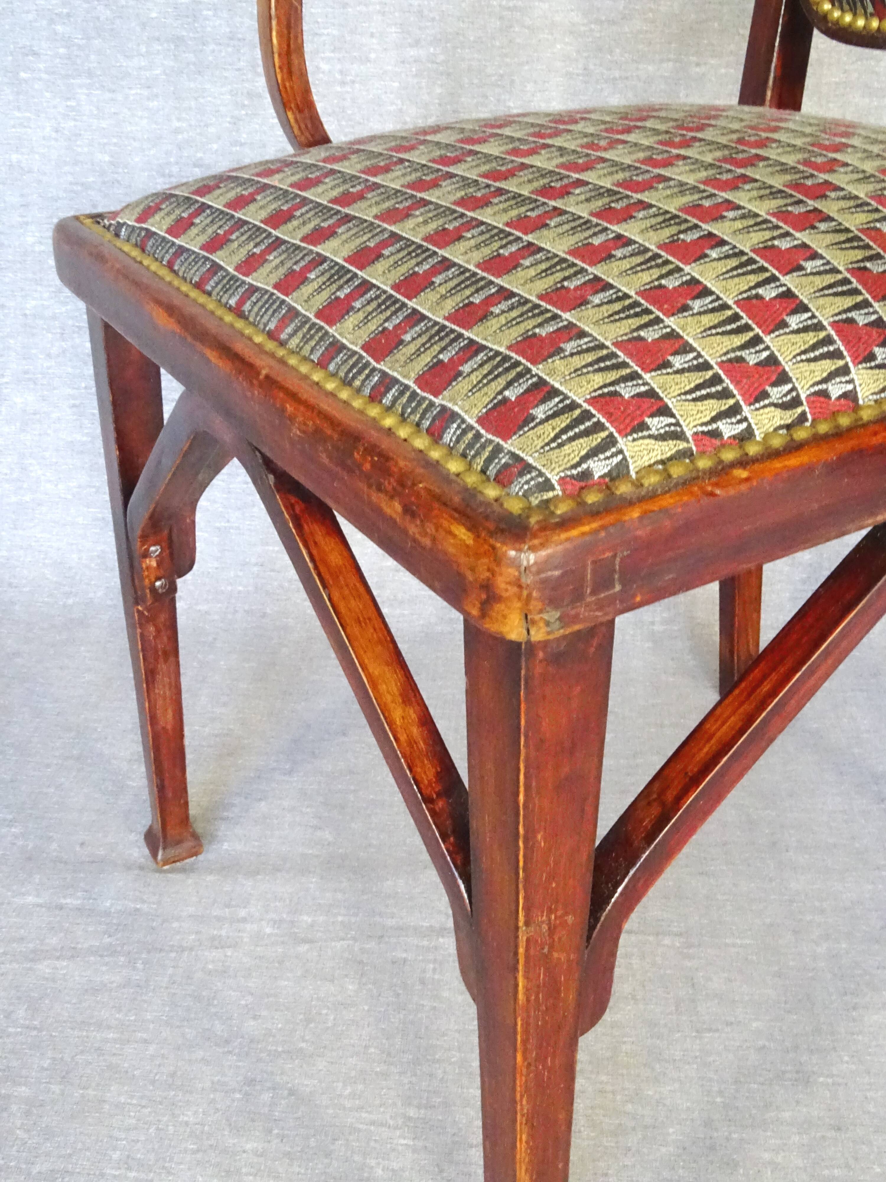 2 chaises et 1 fauteuil Secession Viennoise, 1910-1914