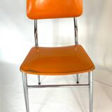 Pair of vintage orange leatherette chairs