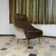 Mid-century mohair velvet high-back easy chair, Italy 1950s