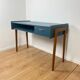 Vintage modernist desk in petrol blue, 1950s/60s.
