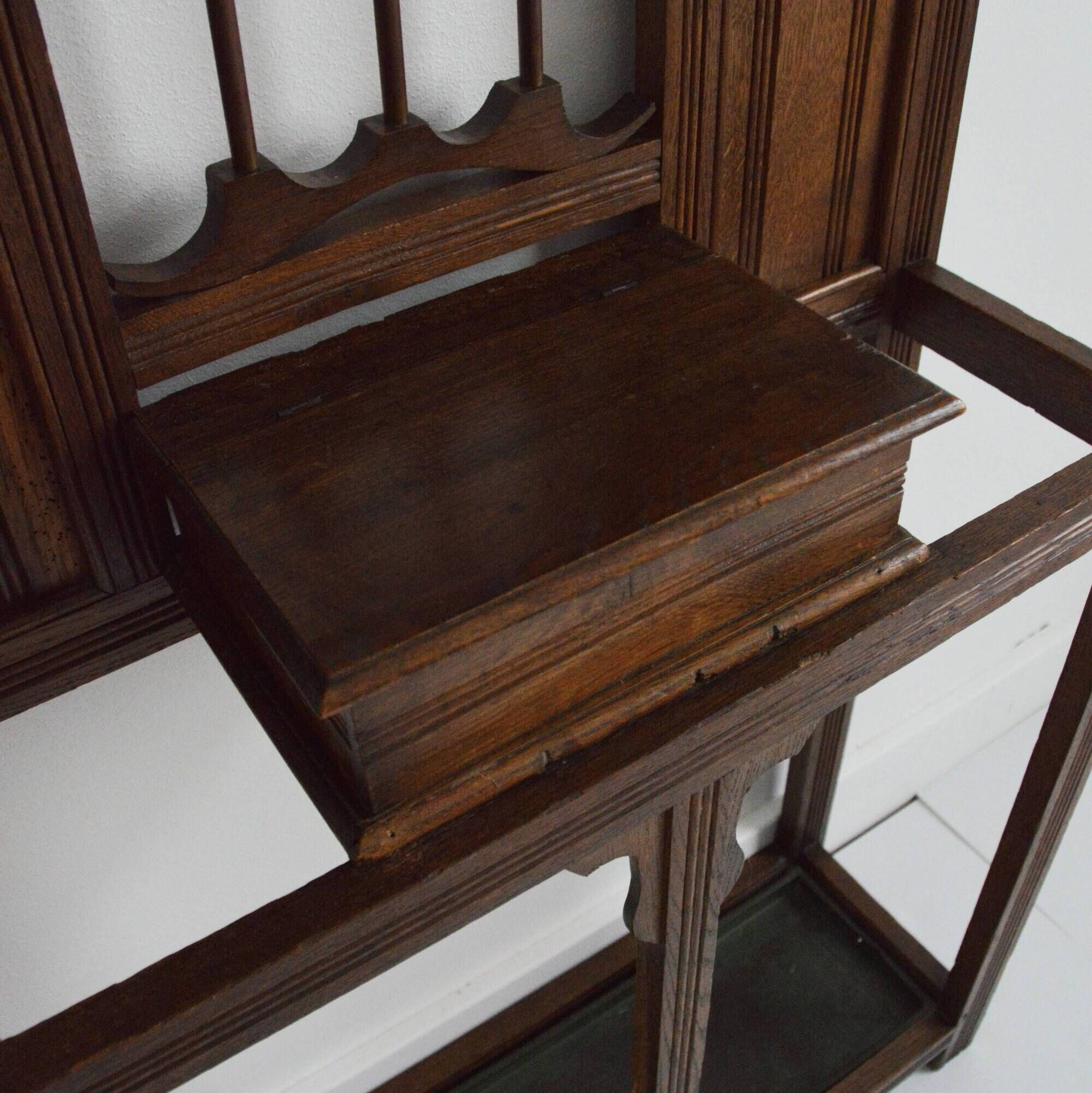 Vintage 1930s Art Deco Entrance Cloakroom / Coat Rack