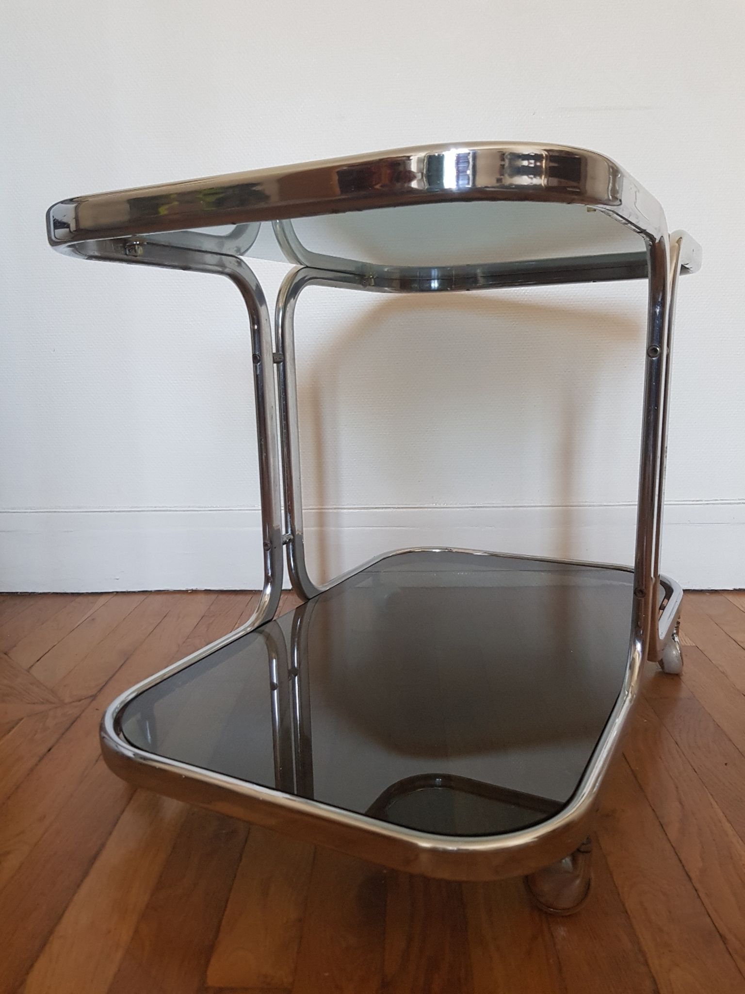 Metal and glass coffee table