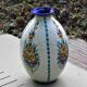 Boch La Louvière vase with a floral decoration in cracked faience