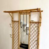Wall-mounted coat rack with mirror and umbrella stand, 1950s-60s
