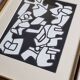 Screenprint after Jean Dubuffet framed under glass 26 cm by 32 cm