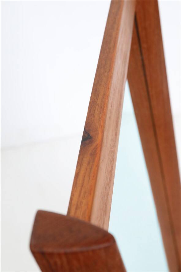 Mid-century teak mirror / Danish modern design / 1960s
