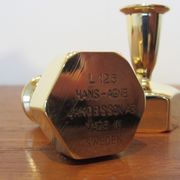 Pair of Scandinavian brass candlesticks L125 by Hans-Agne Jakobsson