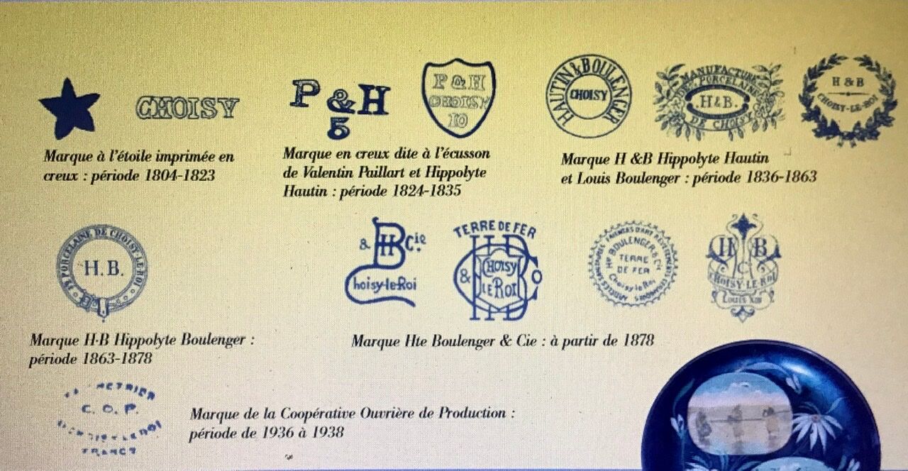 Hollow plate decor insects and strawberries, Manufacture Choisy the King, Iron Land, H Boulenger - Co.