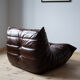 Set of 3 brown leather sofas "Togo" model designed by Michel Ducaroy 1973