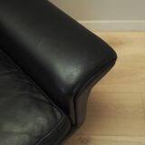 Black leather sofa, Danish design, 1960s, manufacturer: Eran Møbler, design