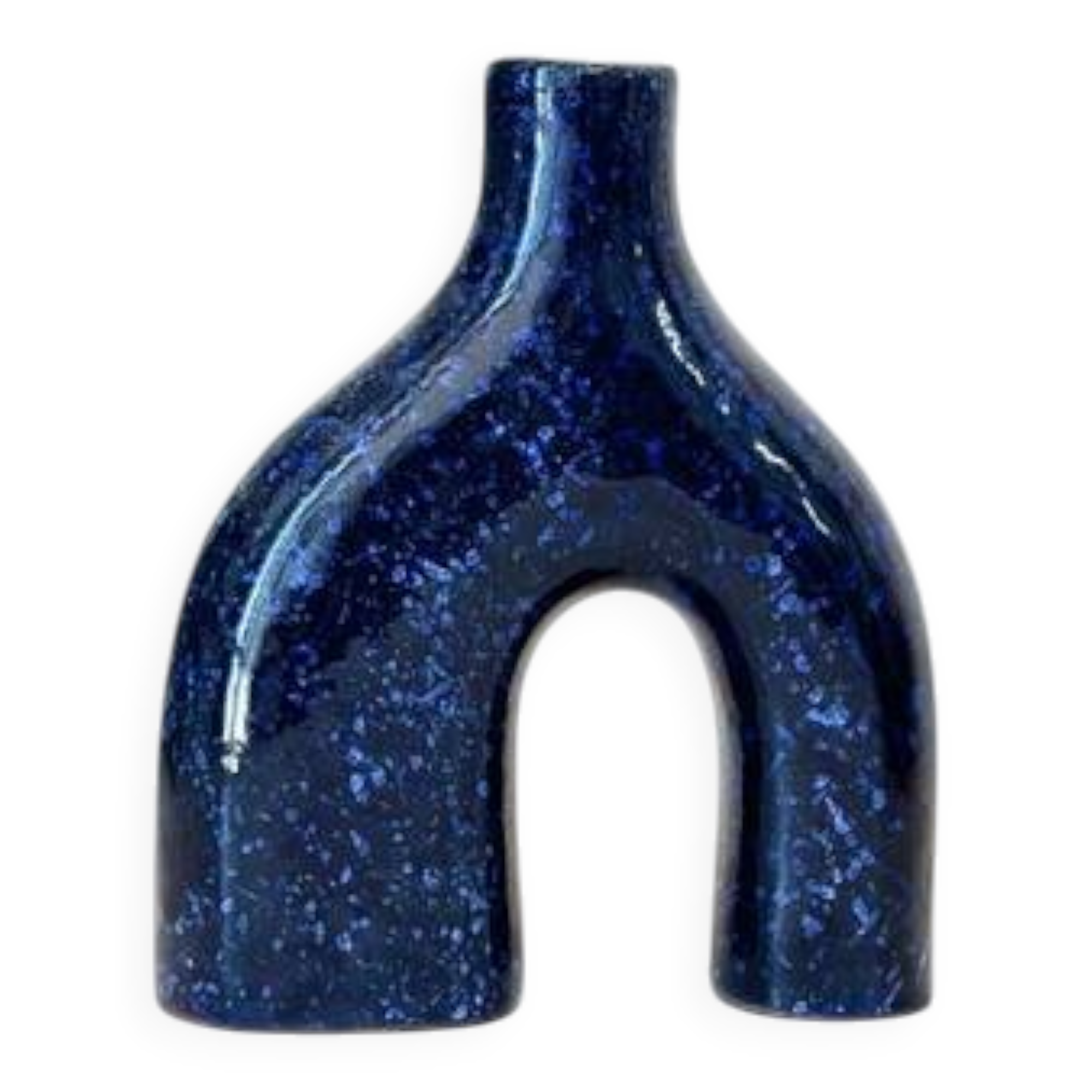 Mini blue glazed artisanal vase
