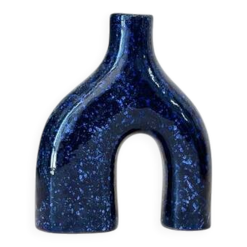 Mini blue glazed artisanal vase