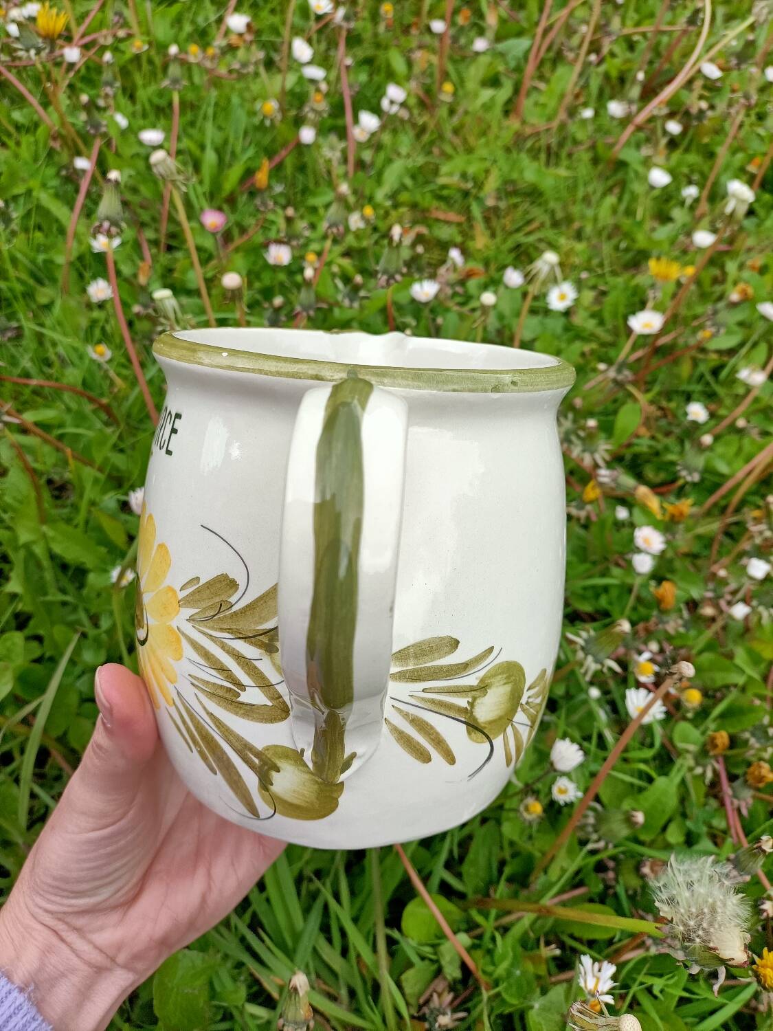 Vintage ceramic flower pitcher - Spring Water -