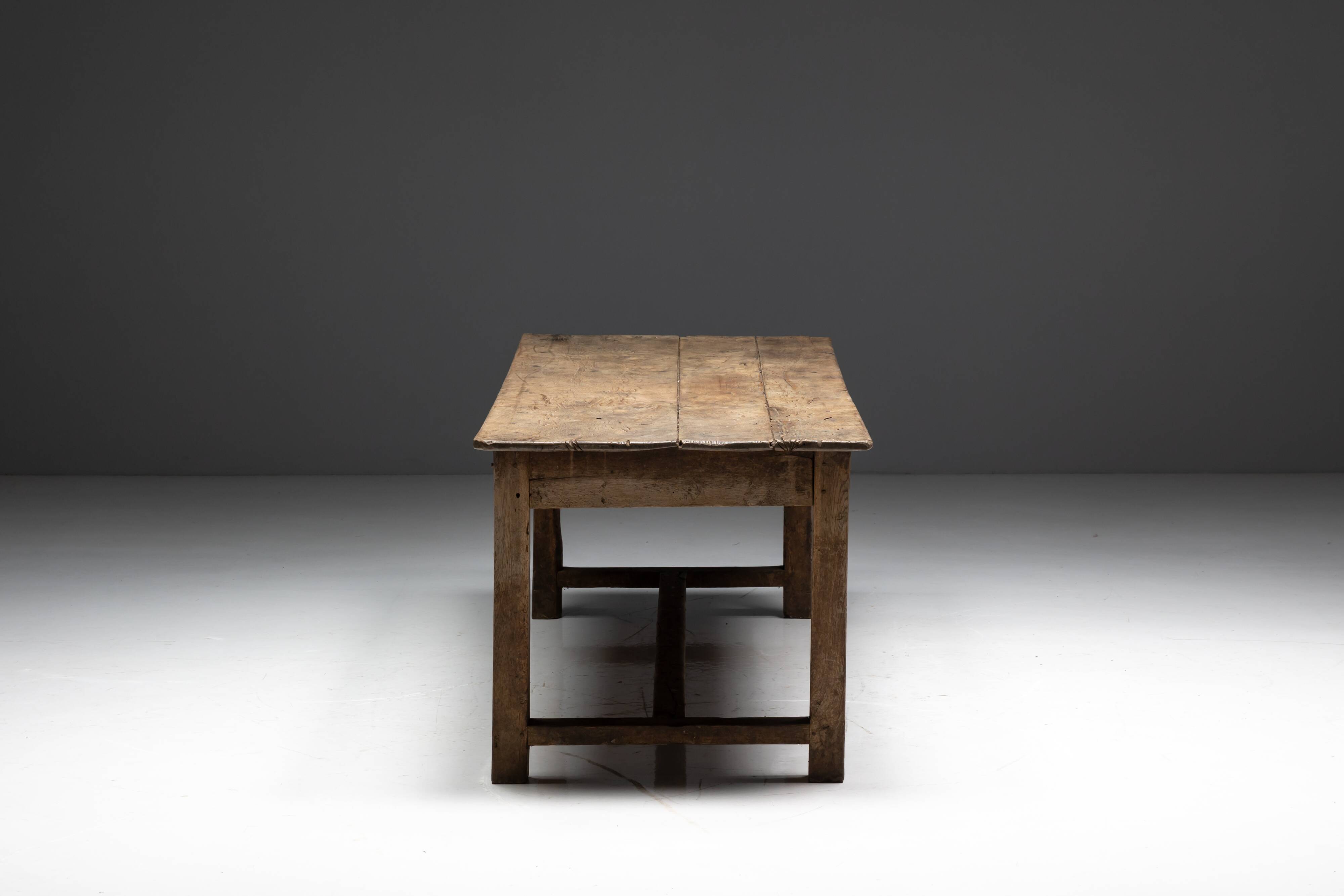 Rustic farmhouse dining table, France, 19th century