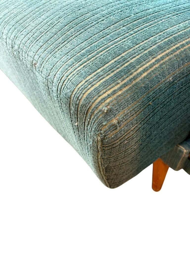 Vintage blue/green fabric sofa bed