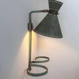 Vintage adjustable wall lamp, brass and patinated green, Italy 1950