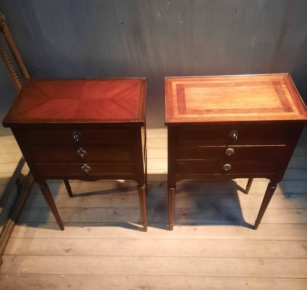 Louis XVI style bedside table from the nineteenth century.