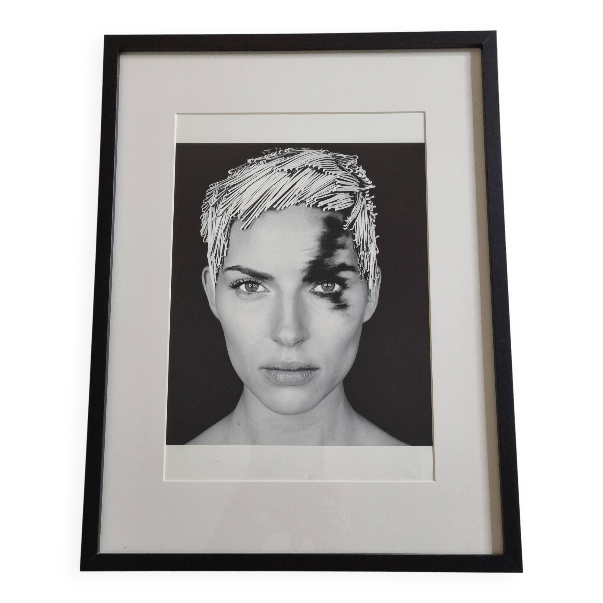 Fashion photography, portrait, Petra Bernardi, framed under glass, 32 x 41 cm