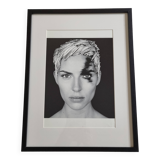 Fashion photography, portrait, Petra Bernardi, framed under glass, 32 x 41 cm