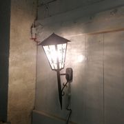 Great Applic Flambeau / Lantern Wrought Iron - Frosted Glass - 1st Half 20th Century