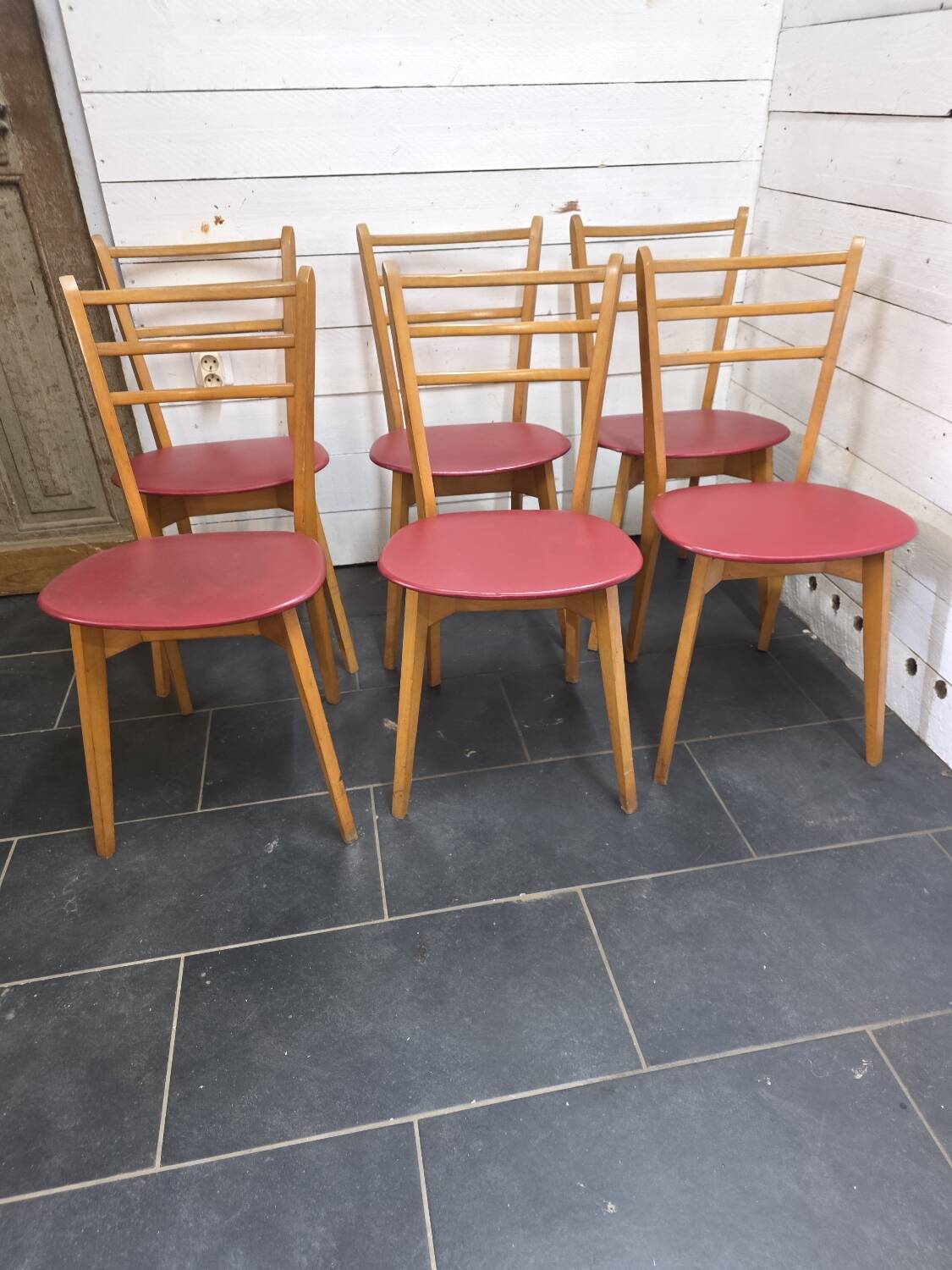 6 chaises vintage années 60