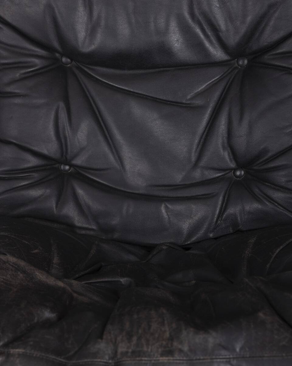 Pair of vintage leather armchairs from the 1970s, "Siesta", designed by I.