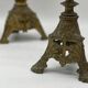 2 religious candelabra / brass candle holder 1930