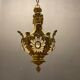 Vintage Bronze & Crystal Beaded Chandelier, 1950s