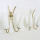 Pair of brass wall sconces and double tube in white opaline 1960