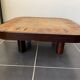 Coffee table Roger Capron ceramic herbarium and vintage wood year 1960