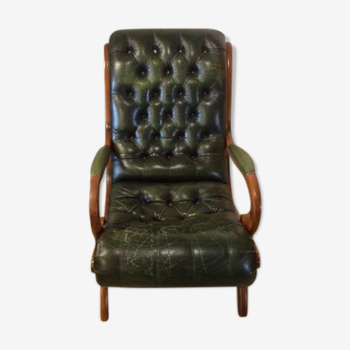 Fauteuil Chesterfield vert