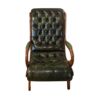 Fauteuil Chesterfield vert