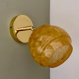 Vintage globe wall light in yellow Clichy glass